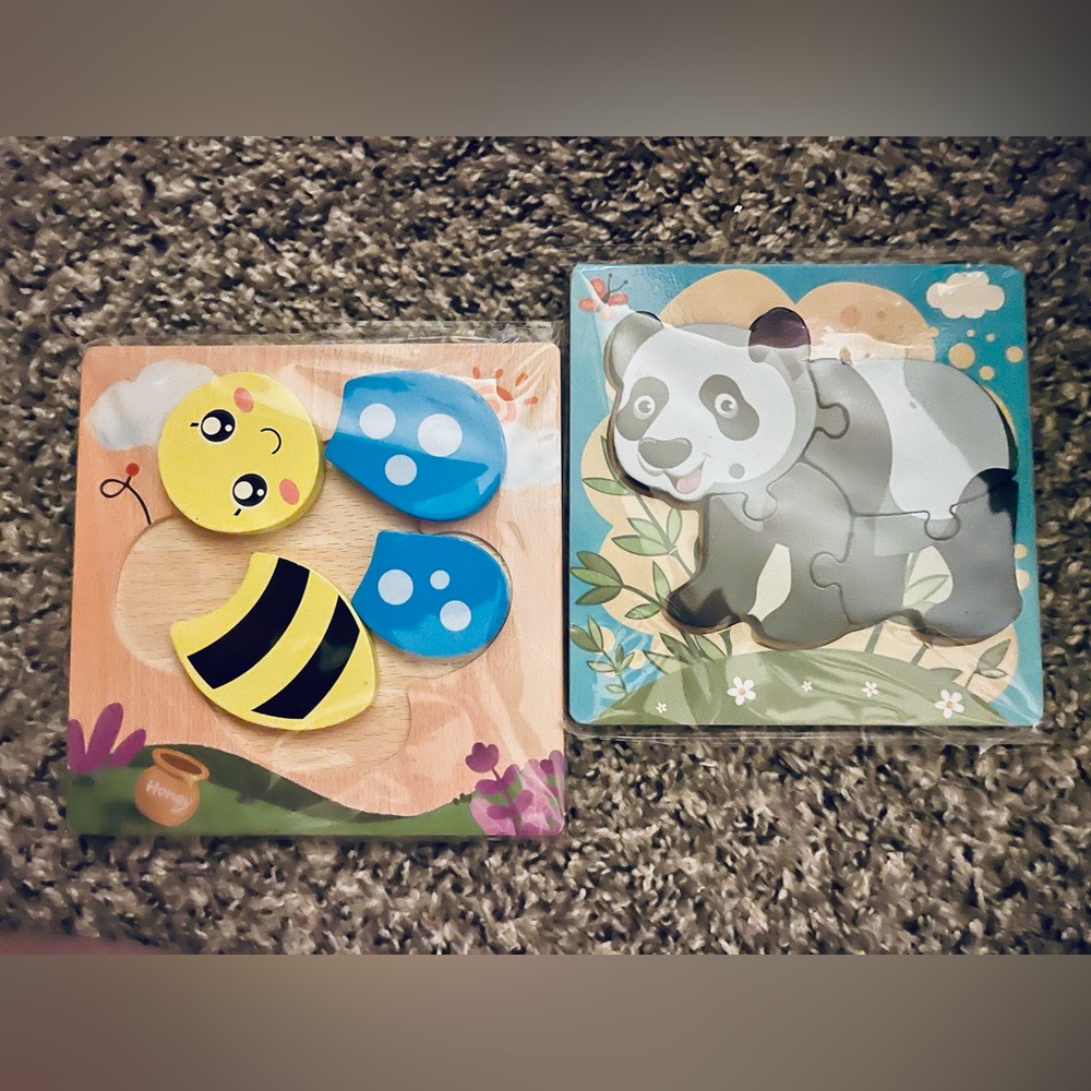 Toddler wooden puzzles NWOT